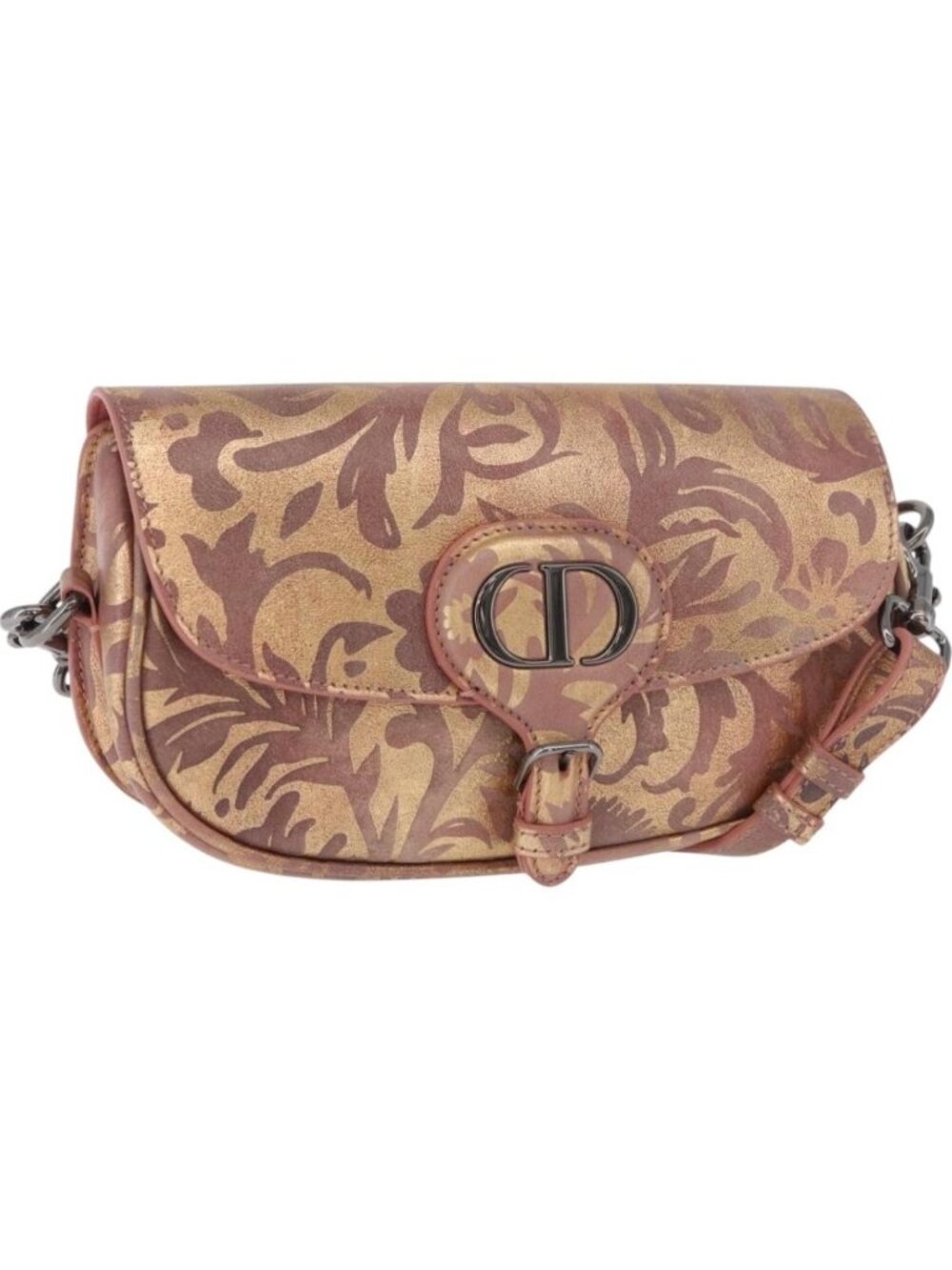 Christian Dior BOBBY EAST-WEST Shoulder Bag Leather Bronze Silver